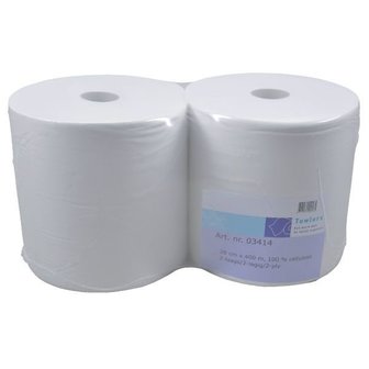 Paper rolls white, 2-ply 28 cm x 400 mtr.