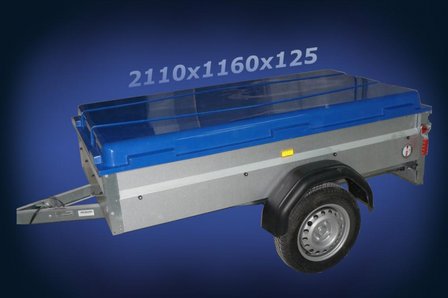 Lid for trailer polyester 2110x1160x125mm.