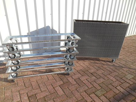 Flower box frame mobile with wheels