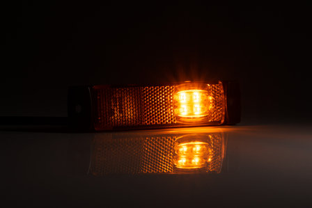 Side reflector + LED lamp Orange, 130mm.