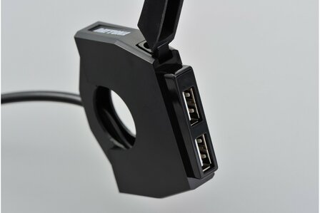 - USB connection, Handlebar mounting, 2x connections, 12V