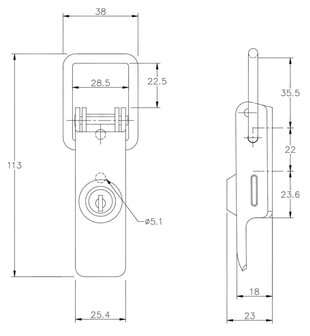 Key of flap lock no number Protex