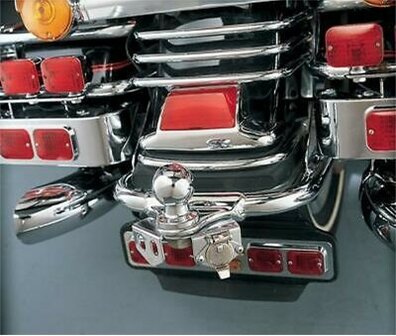 5- Pins trailer plug, Chrome + Mounting plate.