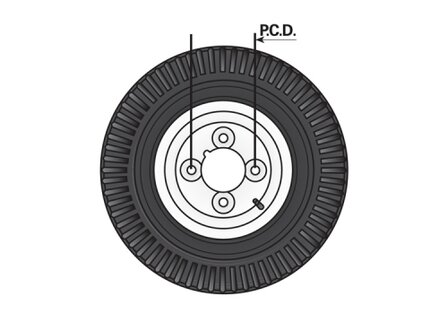Wheel complete 3.50x8&quot; 