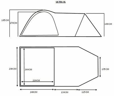 HD-Camp Ultra XL tent for 4-5 people