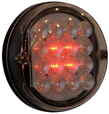 ø 100 mm Rear- Brake- Indicator lamp, glear glass, LED