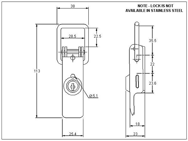 Loose key Protex flap lock -373 series, no number.