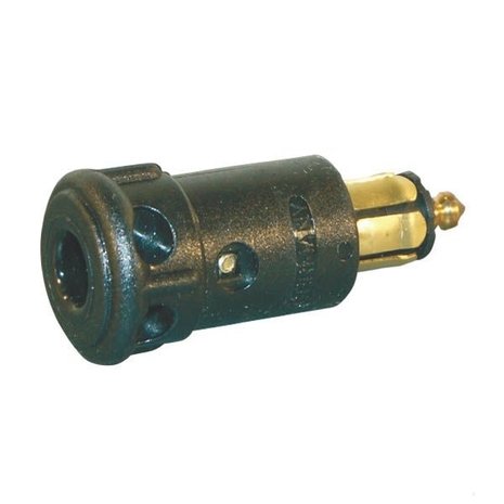 2-pin plug, short version, black plastic.