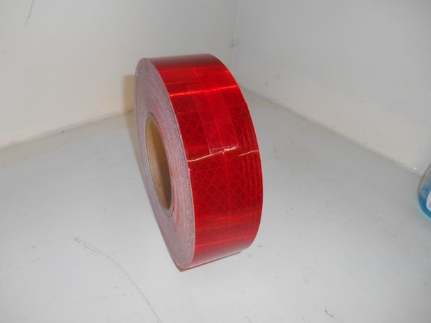 Reflection tape Red, 50mm x 50mtr.