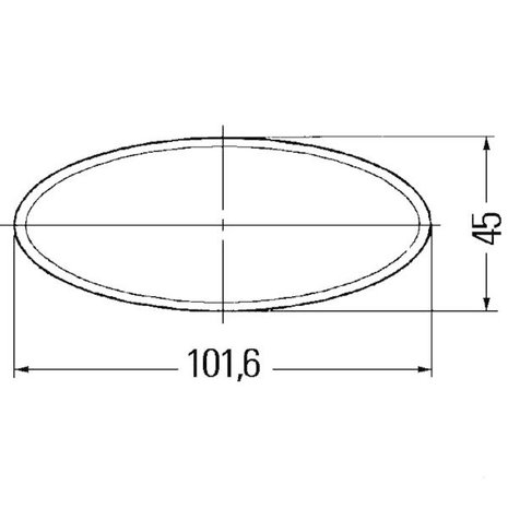 Reflector oval 101,6x45mm Amber, Hella