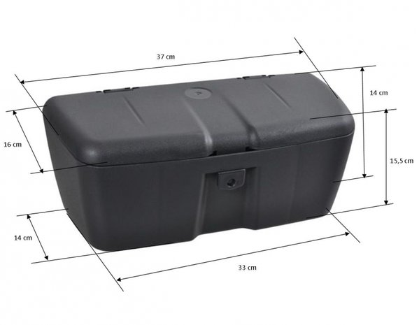 Toolbox, plastic black, 320mm