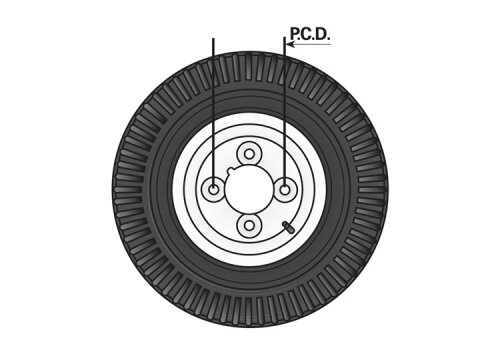 Wheel complete 3.50x8" 