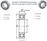 TOURMASTER Bearing set, 62052RS + 63042RS_8